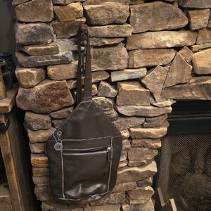 Elegant Dark Brown Leather Belt Bag